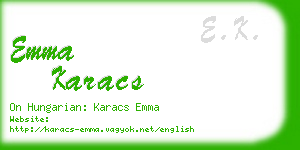 emma karacs business card